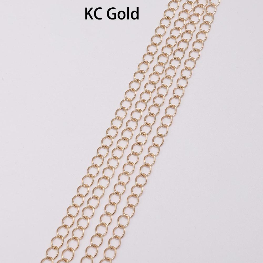 2.5 2.8 3.6 4.8 mm Long Open Link Ring Extended Extension Necklace Chains, 5m lot