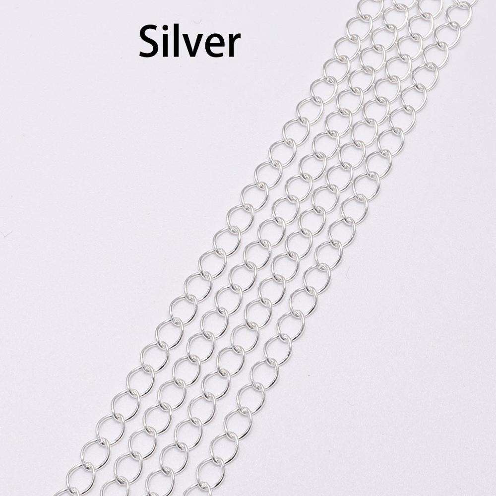 2.5 2.8 3.6 4.8 mm Long Open Link Ring Extended Extension Necklace Chains, 5m lot