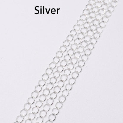 2.5 2.8 3.6 4.8 mm Long Open Link Ring Extended Extension Necklace Chains, 5m lot