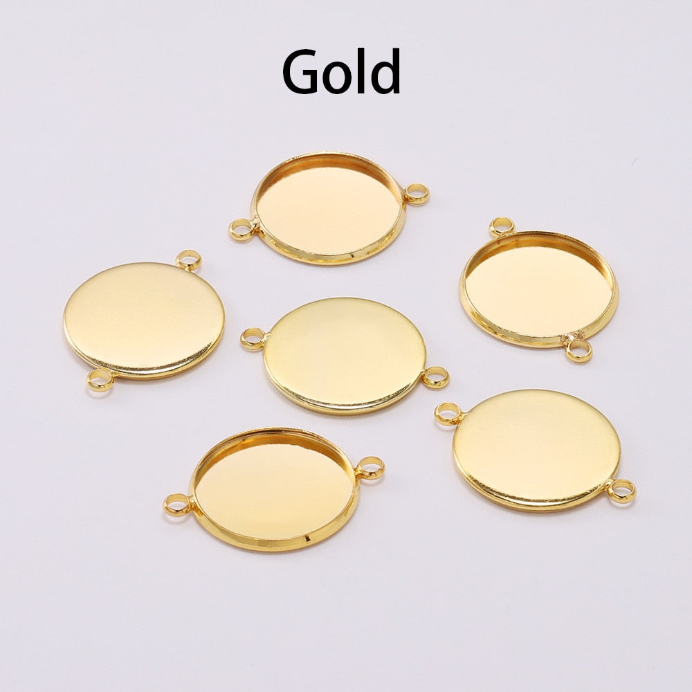 20pcs 10 12mm Gold Bracelet Cabochon Base Tray