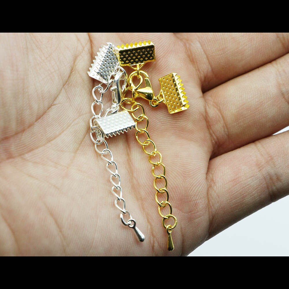 Ribbon Leather Cord End Clasps Set