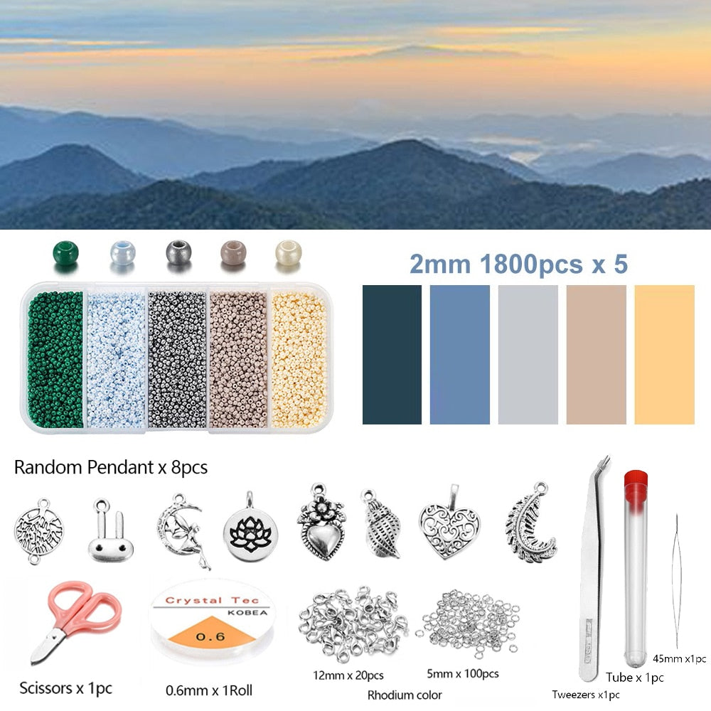 5 Color 2mm Czech Seed Beads Box