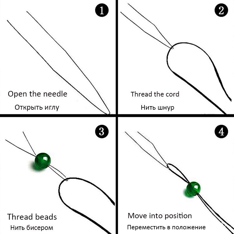 Stainless Steel Beading Needles, 1-5pcs