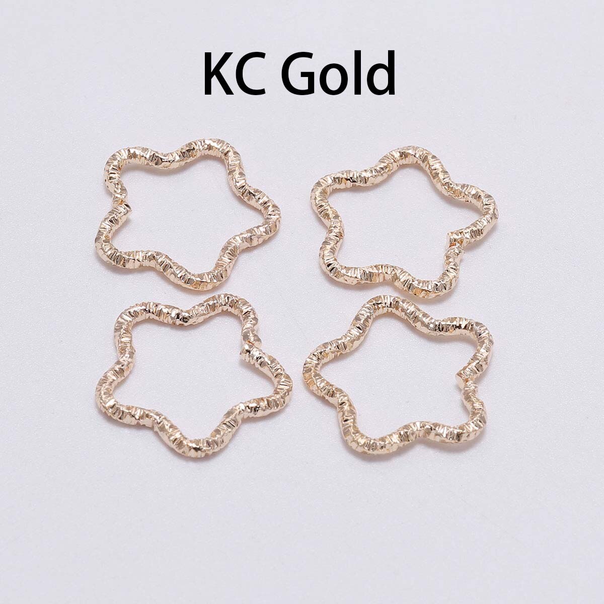 Gold Star 16.5mm Twisted Jump Rings, 50pcs