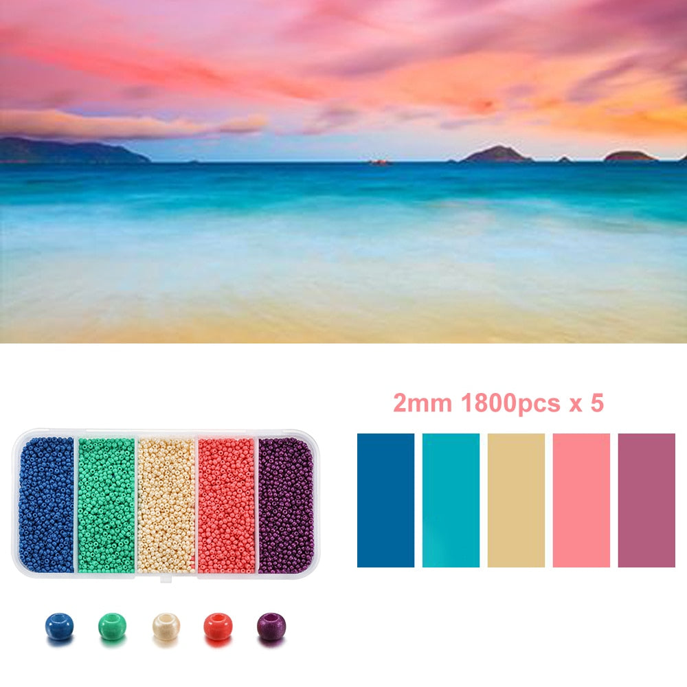 5 Color 2mm Czech Seed Beads Box