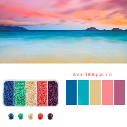 5 Color 2mm Czech Seed Beads Box