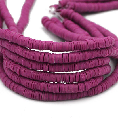 6mm Mixed Color Flat Round Polymer Clay Beads