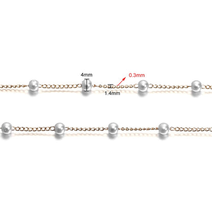 Imitation Pearl Chain Beads, 50-500cm bag