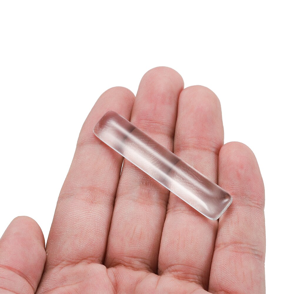 5pcs 10*50mm Rectangle Flat Back Clear Glass