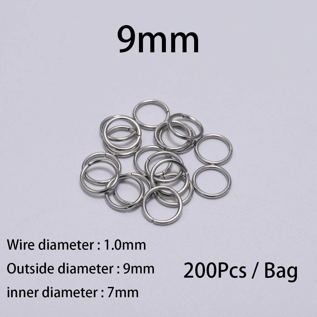 4-10mm Steel Jump Ringsб 50-200pcs