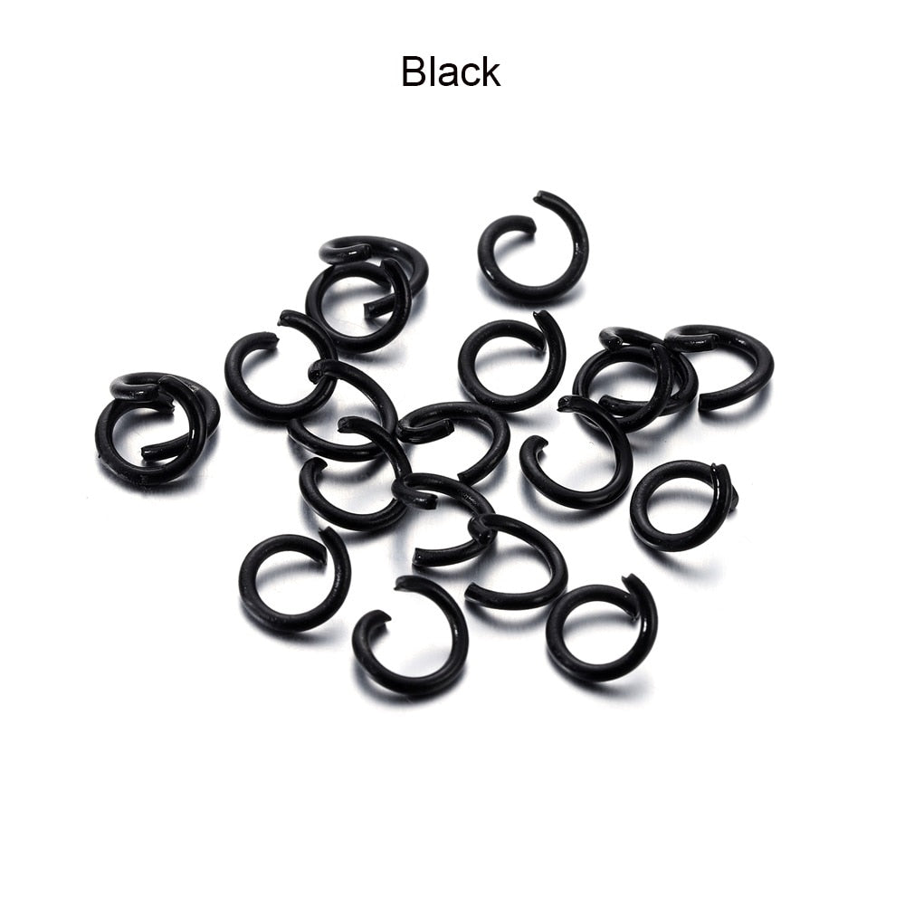 1.2x8mm Colorful Metal Jump Rings, 100pcs