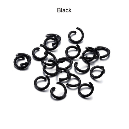 1.2x8mm Colorful Metal Jump Rings, 100pcs