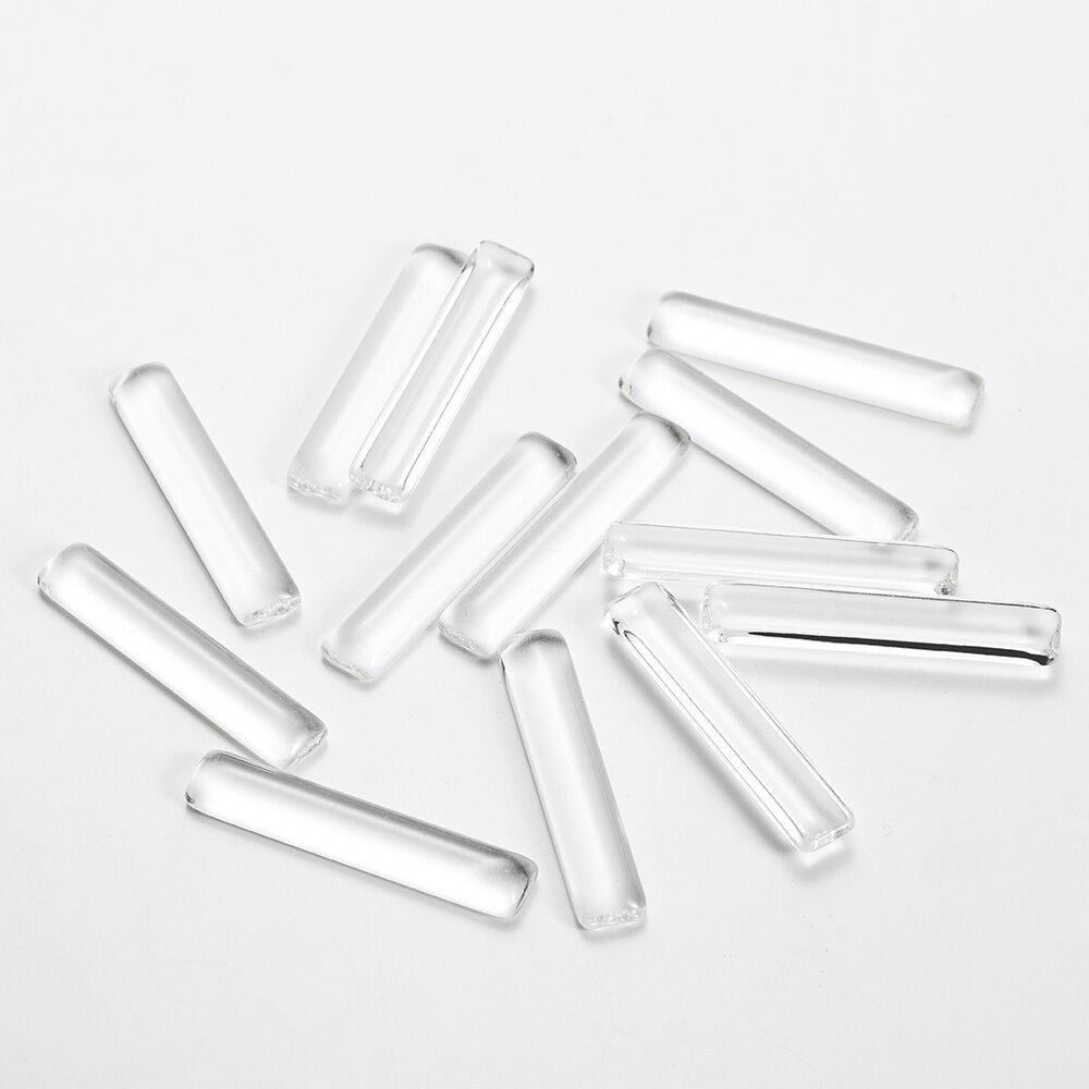 5pcs 10*50mm Rectangle Flat Back Clear Glass