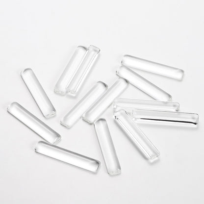 5pcs 10*50mm Rectangle Flat Back Clear Glass