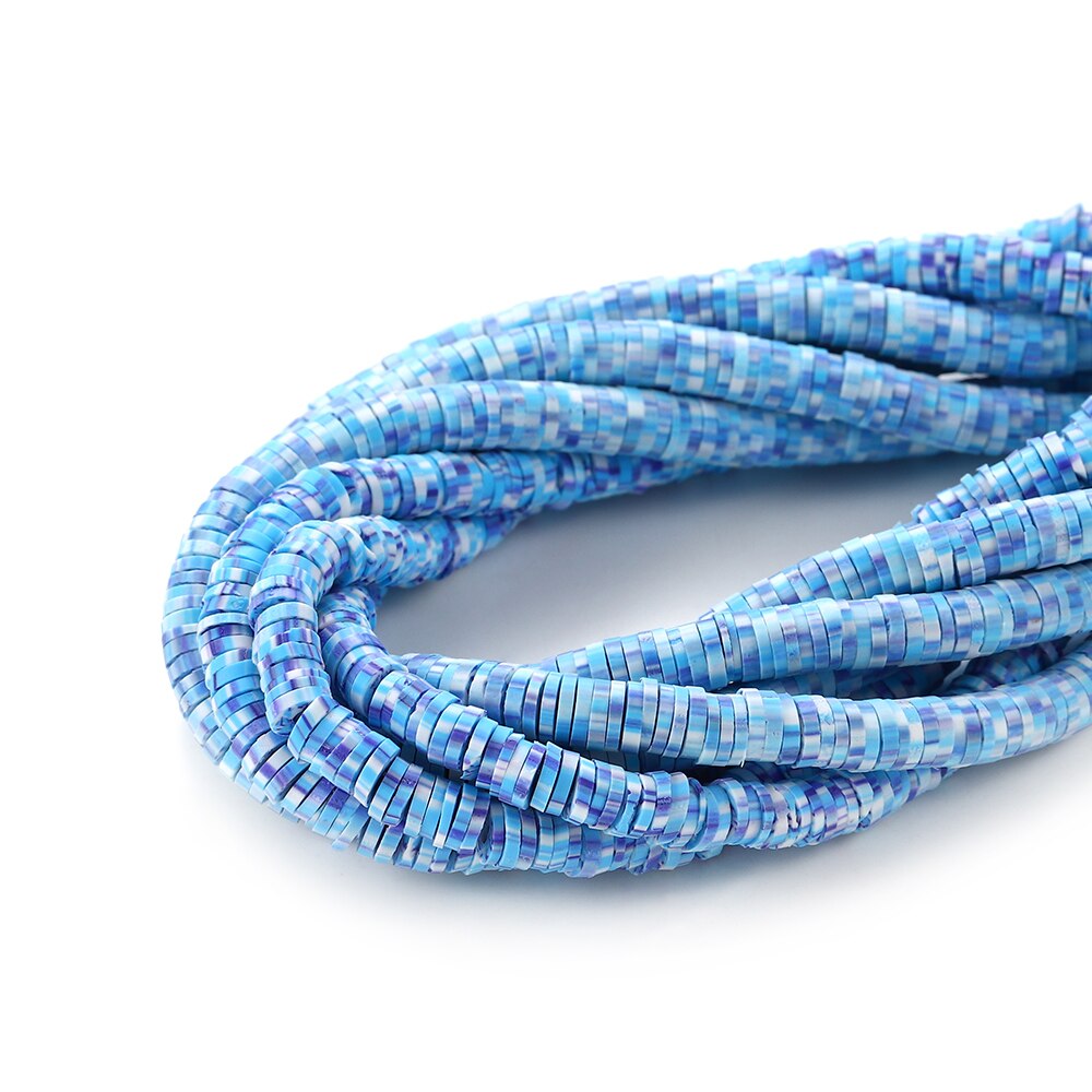 6-8mm Flat Round Polymer Clay Beads Mix