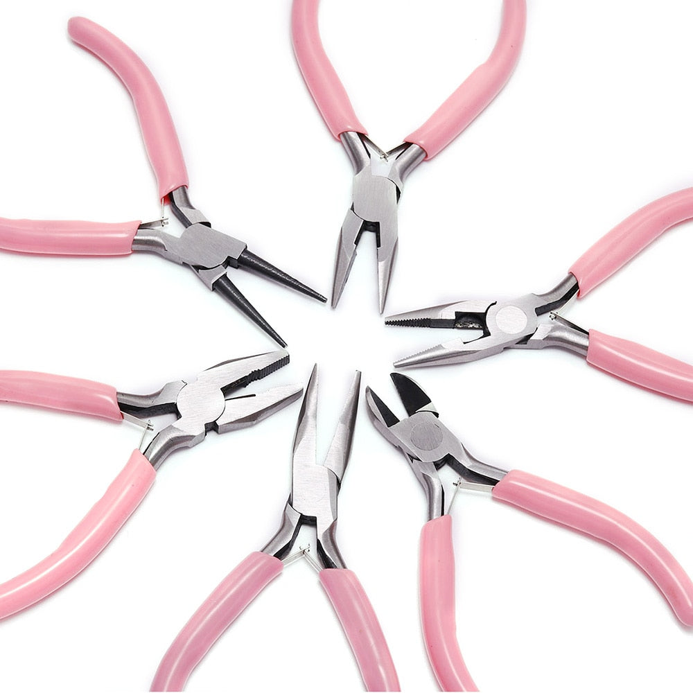 Pink Jewelry Pliers for Beadwork & Wire Cutting