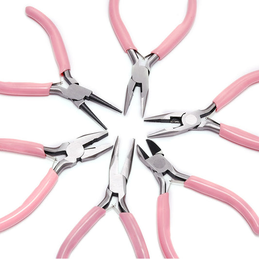 Pink Jewelry Pliers for Beadwork & Wire Cutting