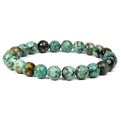 African turquoise gemstone stretch bracelet, 4-12mm