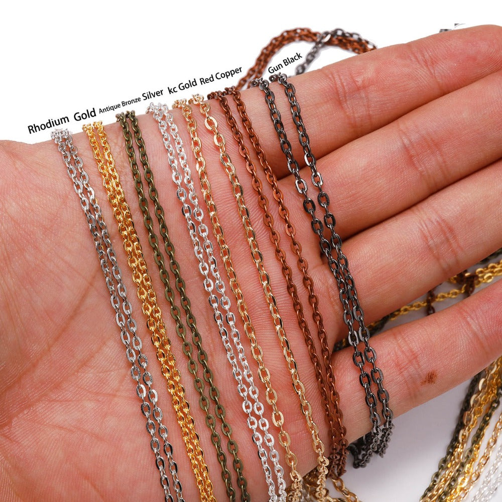 Long Necklace Chains, Brass - 10m lot