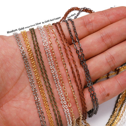 Long Necklace Chains, Brass - 10m lot