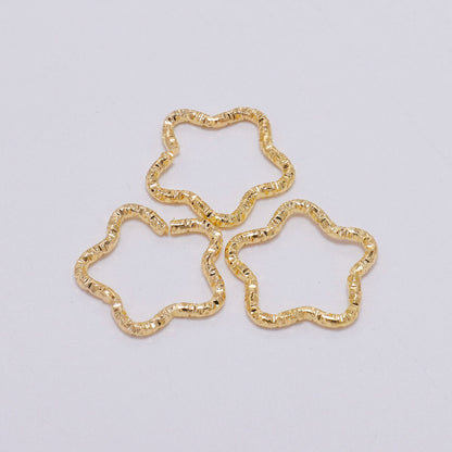 Gold Star 16.5mm Twisted Jump Rings, 50pcs