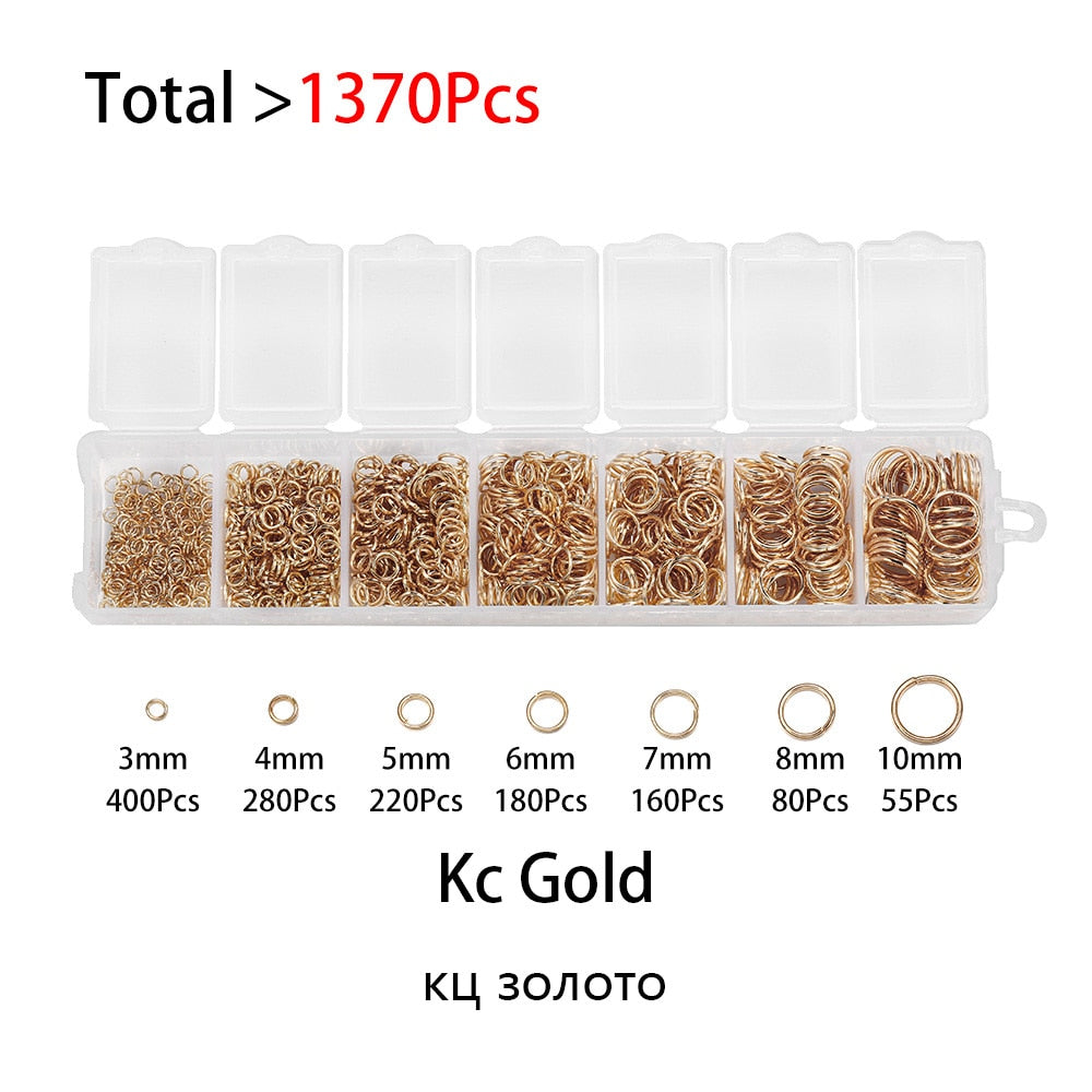 Open Jump Ring Connectors Set, 1370pcs
