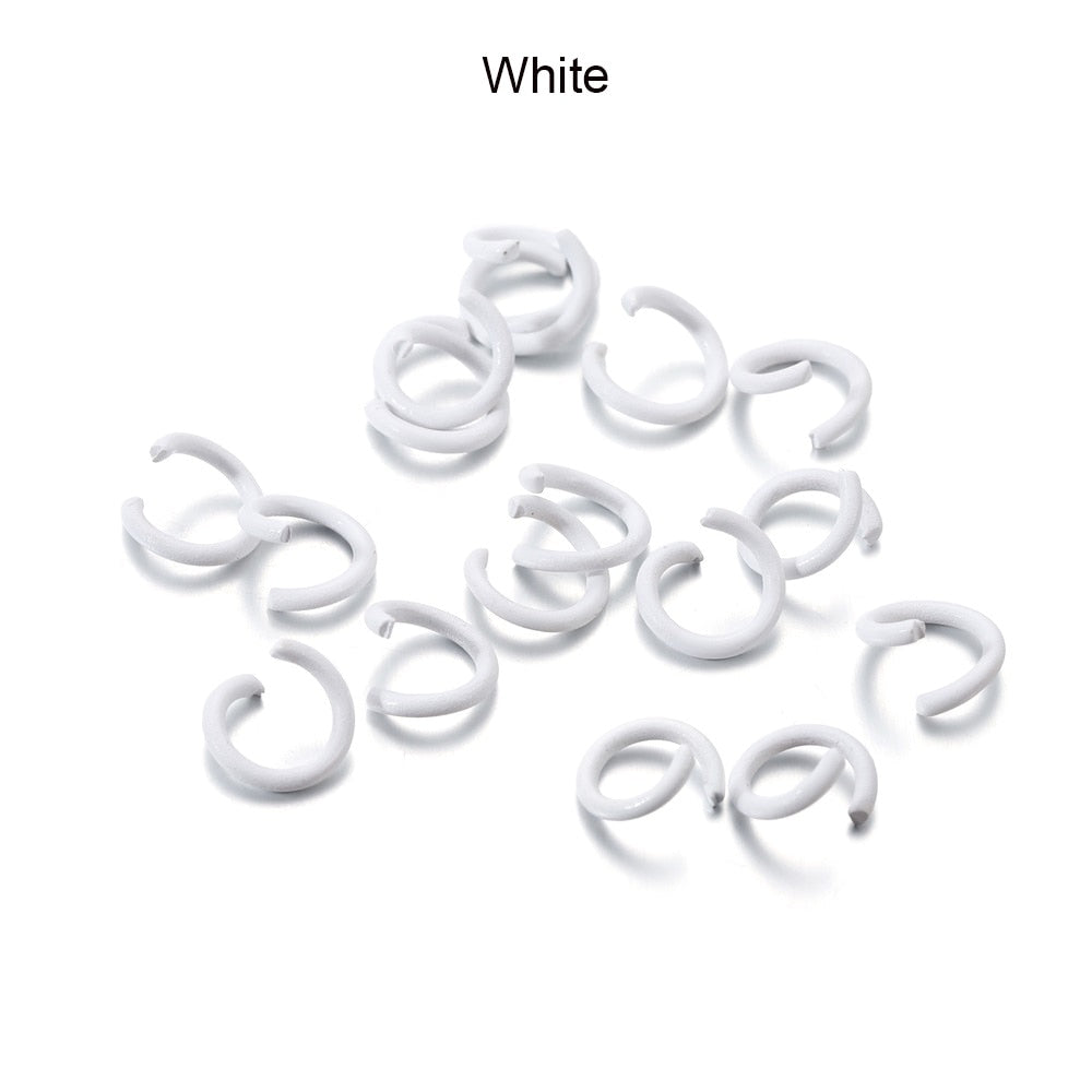 1.2x8mm Colorful Metal Jump Rings, 100pcs