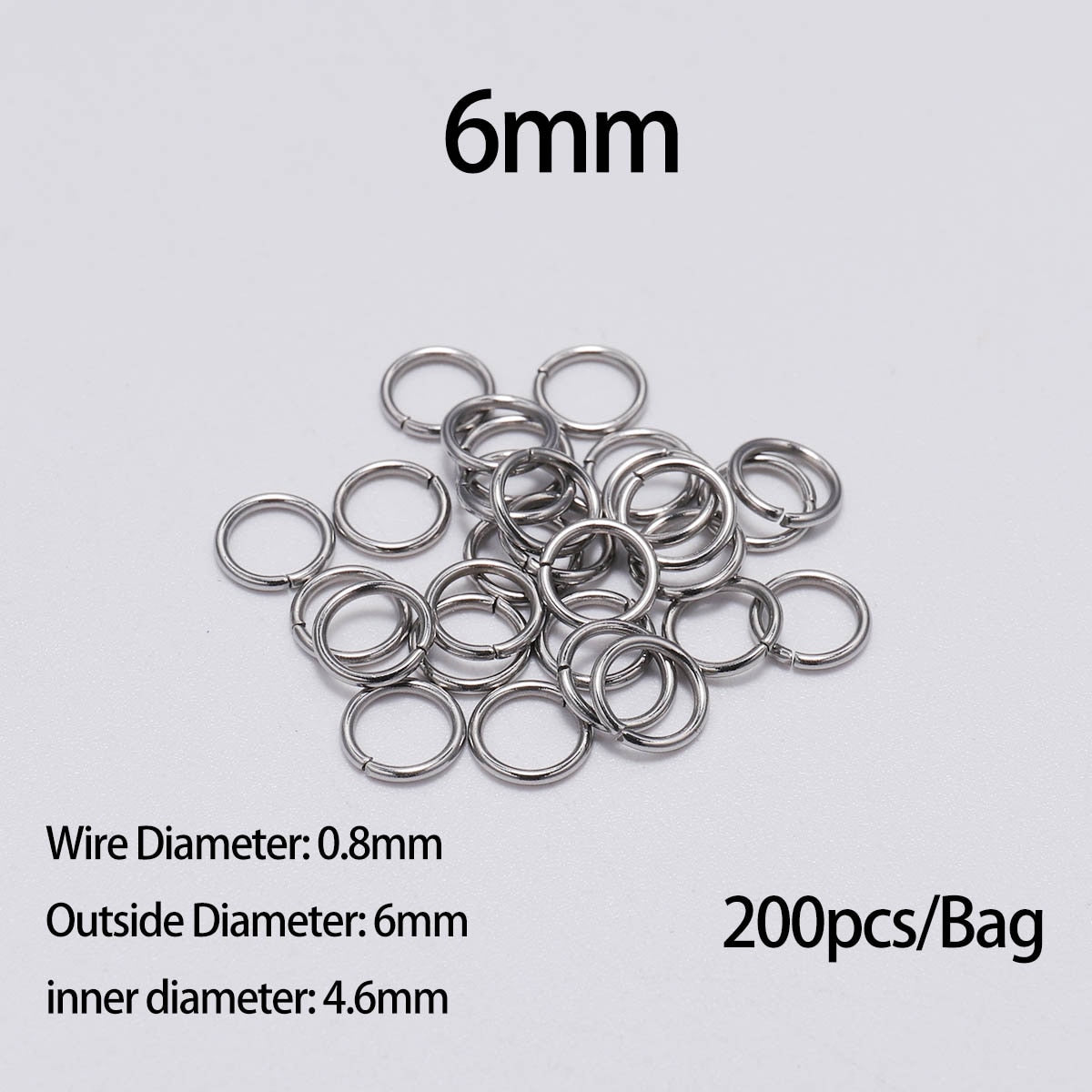 4-10mm Steel Jump Ringsб 50-200pcs
