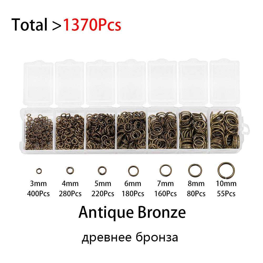 Open Jump Ring Connectors Set, 1370pcs