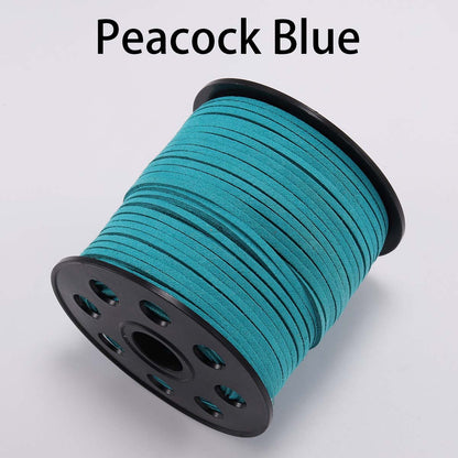 2.5 mm Flat Faux Suede Braided Cord Korean Velvet Leather, 10m lot