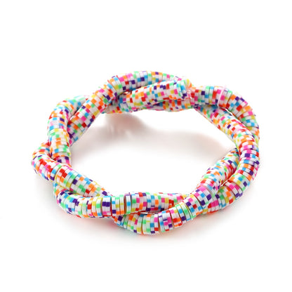 6-8mm Flat Round Polymer Clay Beads Mix