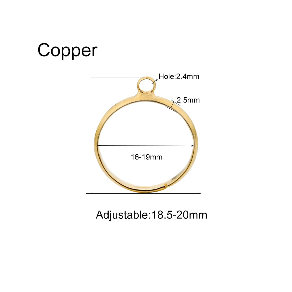 20pcs Silver Plated Adjustable Ring Settings