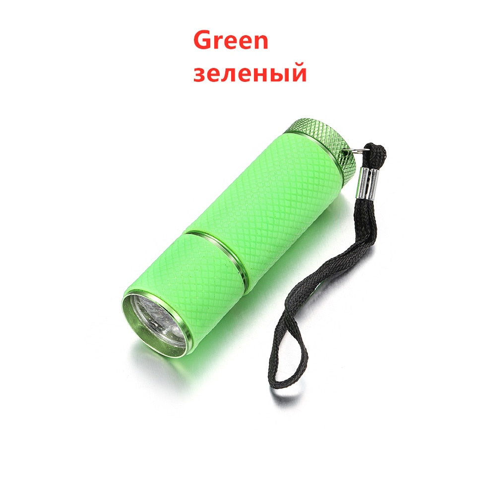 4-Color 9 LED UV Flashlight for UV Resin Curing & Adhesives