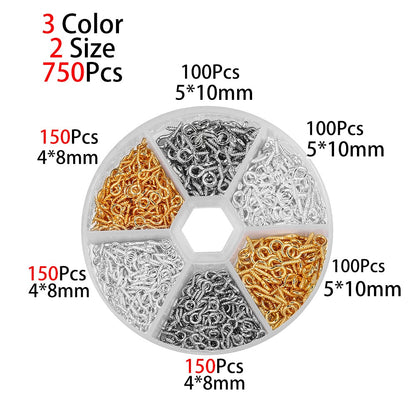 Mixed Mini Eye Pins, 600-900pcs