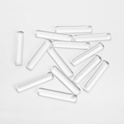 5pcs 10*50mm Rectangle Flat Back Clear Glass