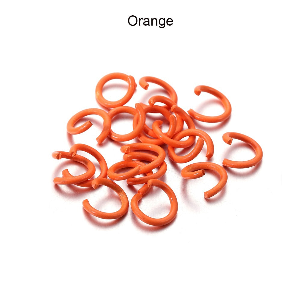 1.2x8mm Colorful Metal Jump Rings, 100pcs