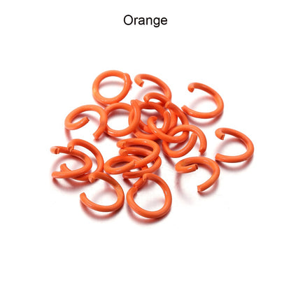 1.2x8mm Colorful Metal Jump Rings, 100pcs