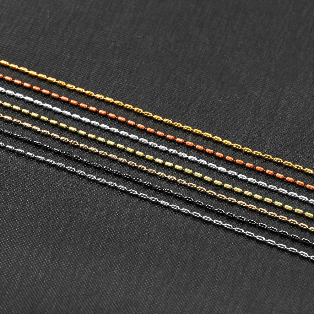 1.5mm Gold Bulk Copper Cylindrical Bead Chain, 2M lot