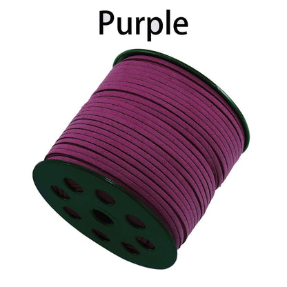 2.5 mm Flat Faux Suede Braided Cord Korean Velvet Leather, 10m lot