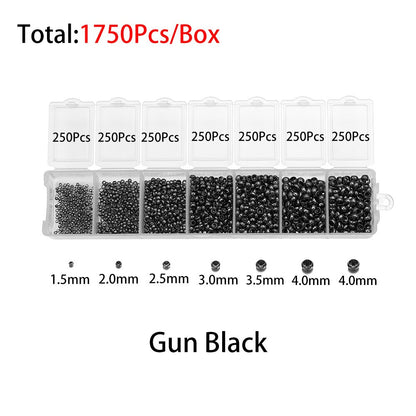 Mixed Color Crimp End Beads, 1750pcs