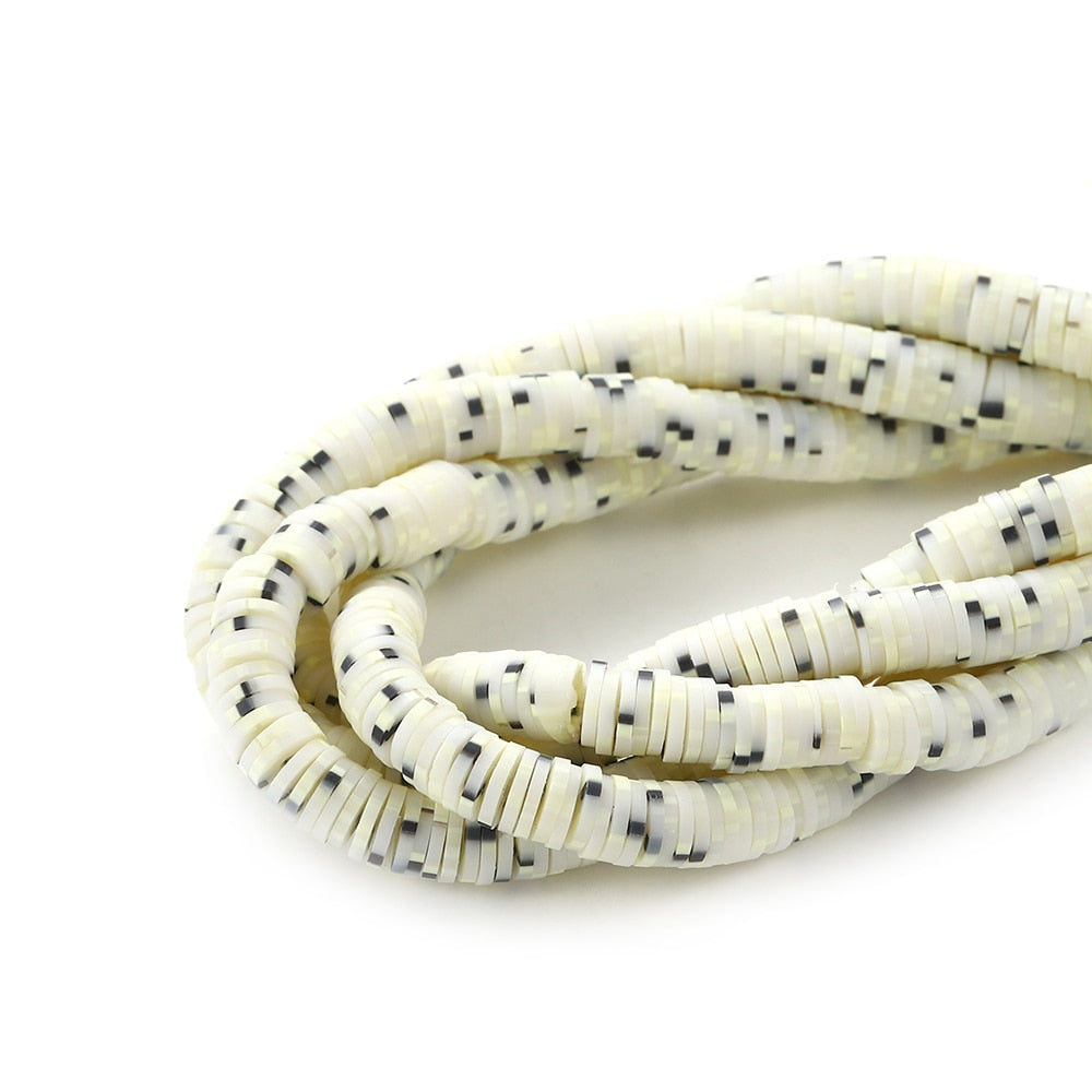 6-8mm Flat Round Polymer Clay Beads Mix