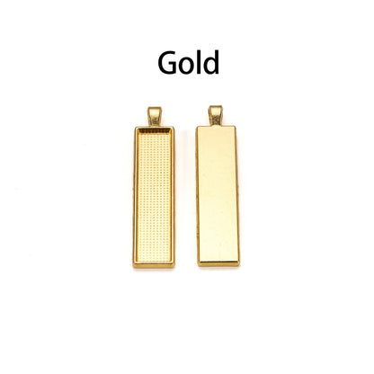 5pcs 10x50mm Rectangle Pendant Cabochon Base