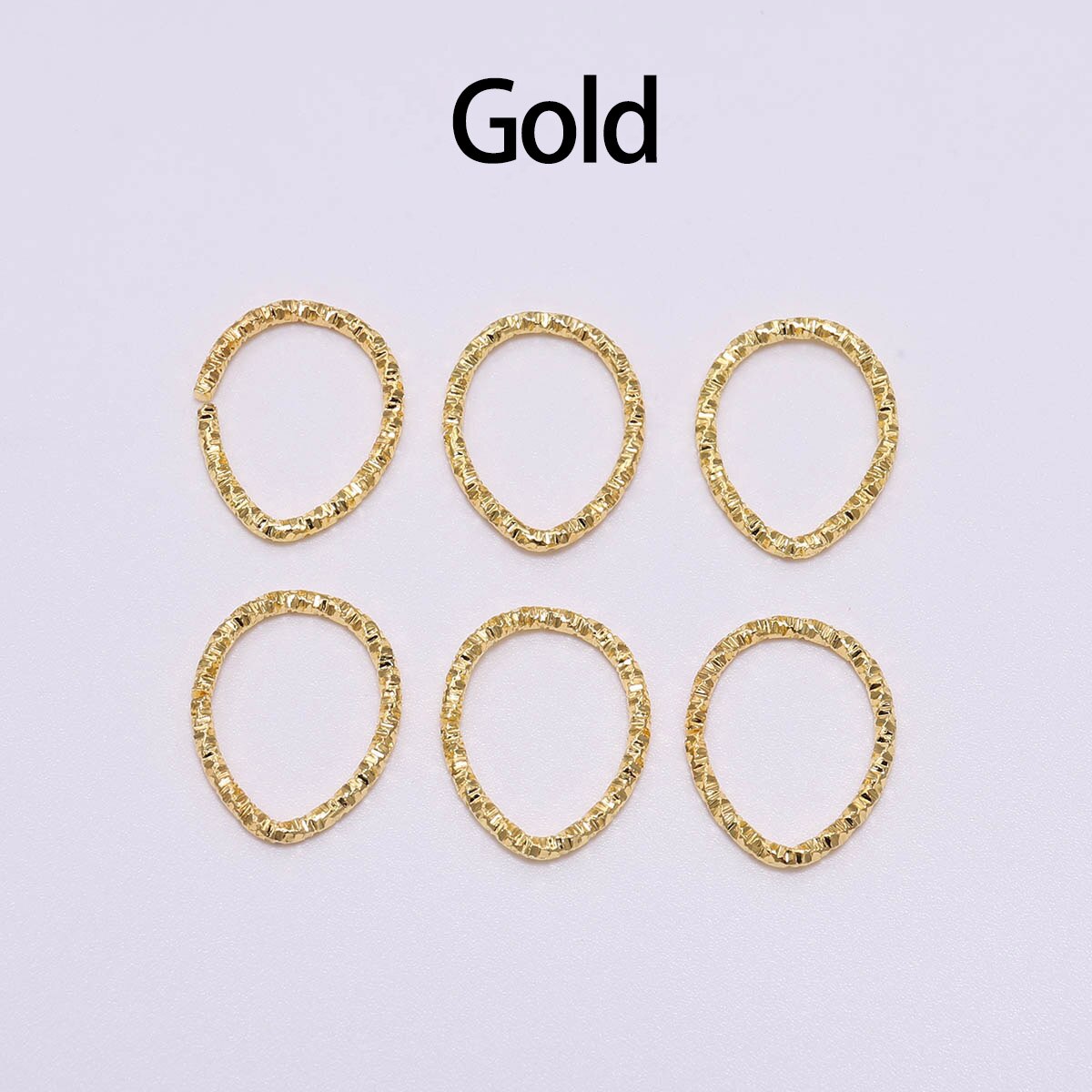 30-100pcs 8-20mm Gold Twisted Jump Rings
