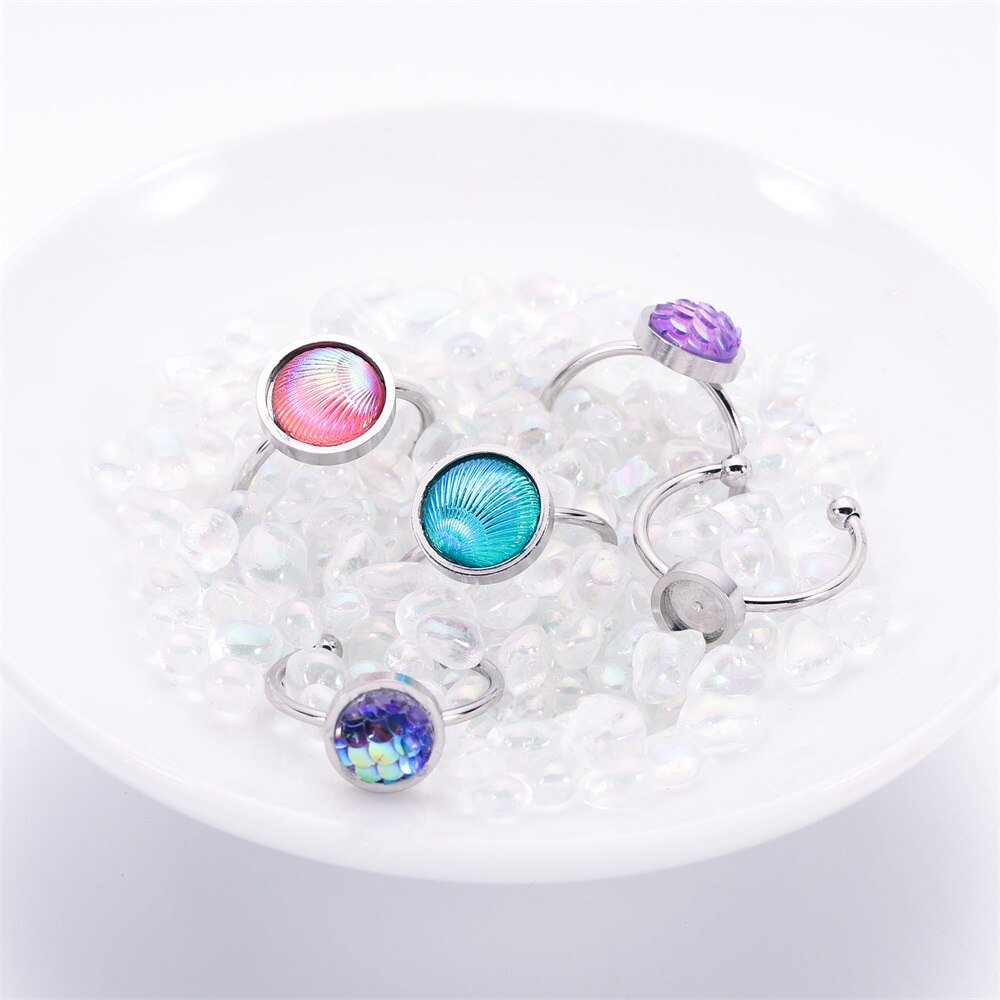 10pcs 4-10mm Stainless Steel Ring Settings