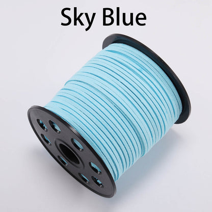 2.5 mm Flat Faux Suede Braided Cord Korean Velvet Leather, 10m lot