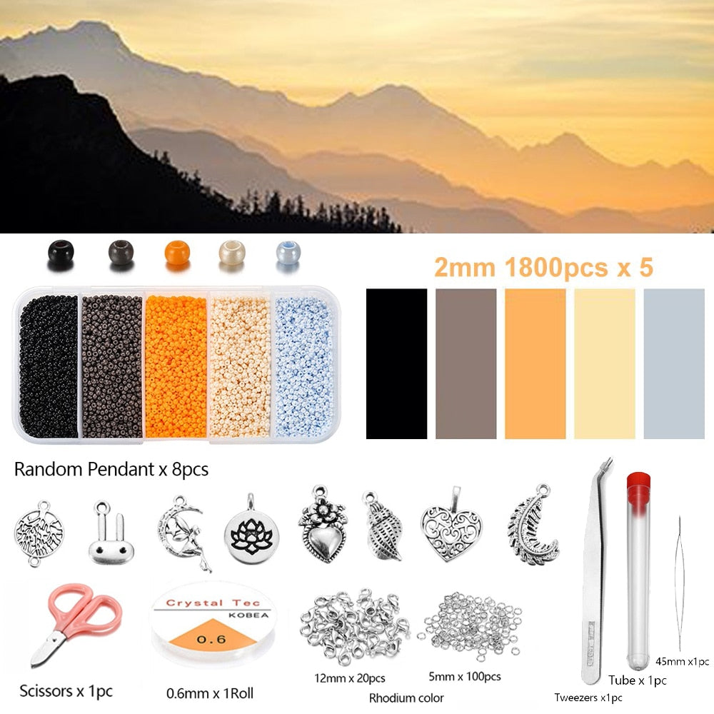 5 Color 2mm Czech Seed Beads Box