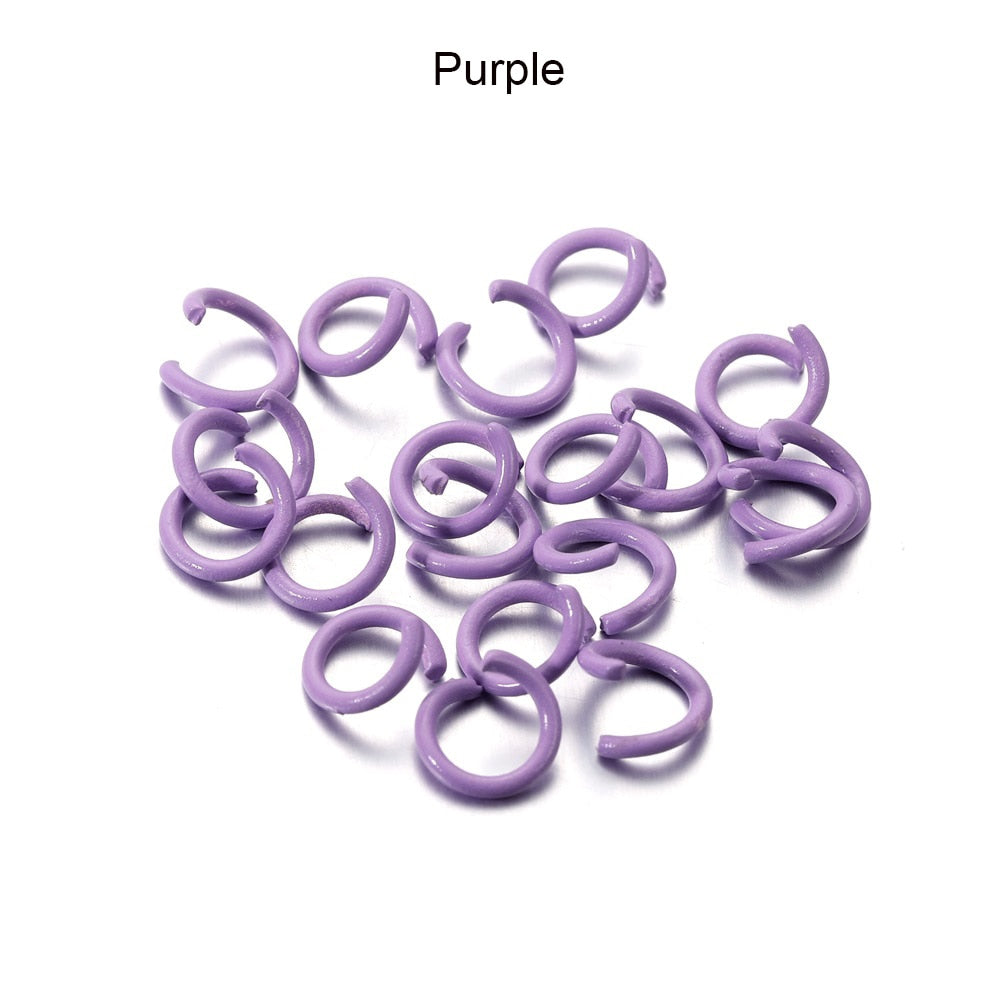 1.2x8mm Colorful Metal Jump Rings, 100pcs