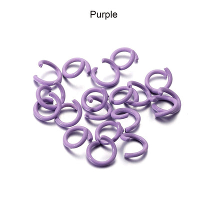 1.2x8mm Colorful Metal Jump Rings, 100pcs