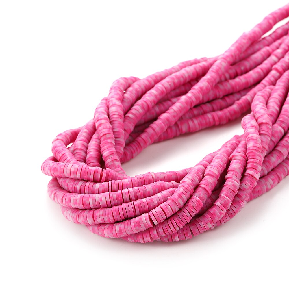6-8mm Flat Round Polymer Clay Beads Mix