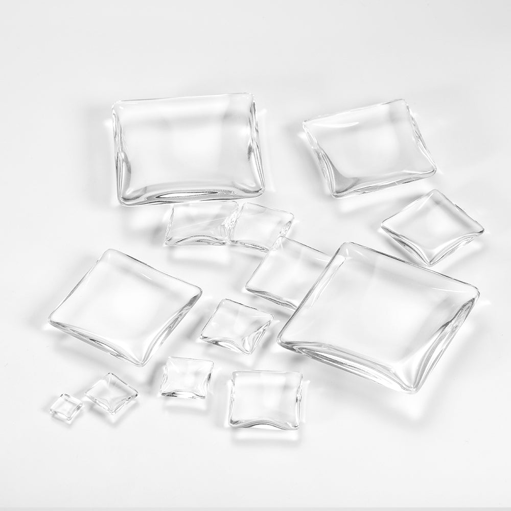 5-50pcs 6-40mm Clear Square Glass Cabochons